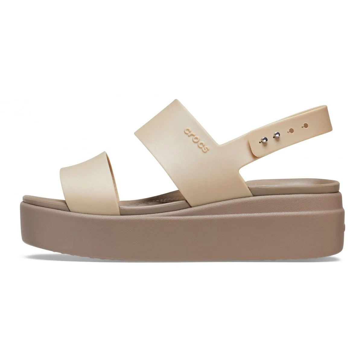 Crocs sandalo da donna Brooklyn Metallic Low Wedge 207641 99P metallic champagne Active Summer Footwear