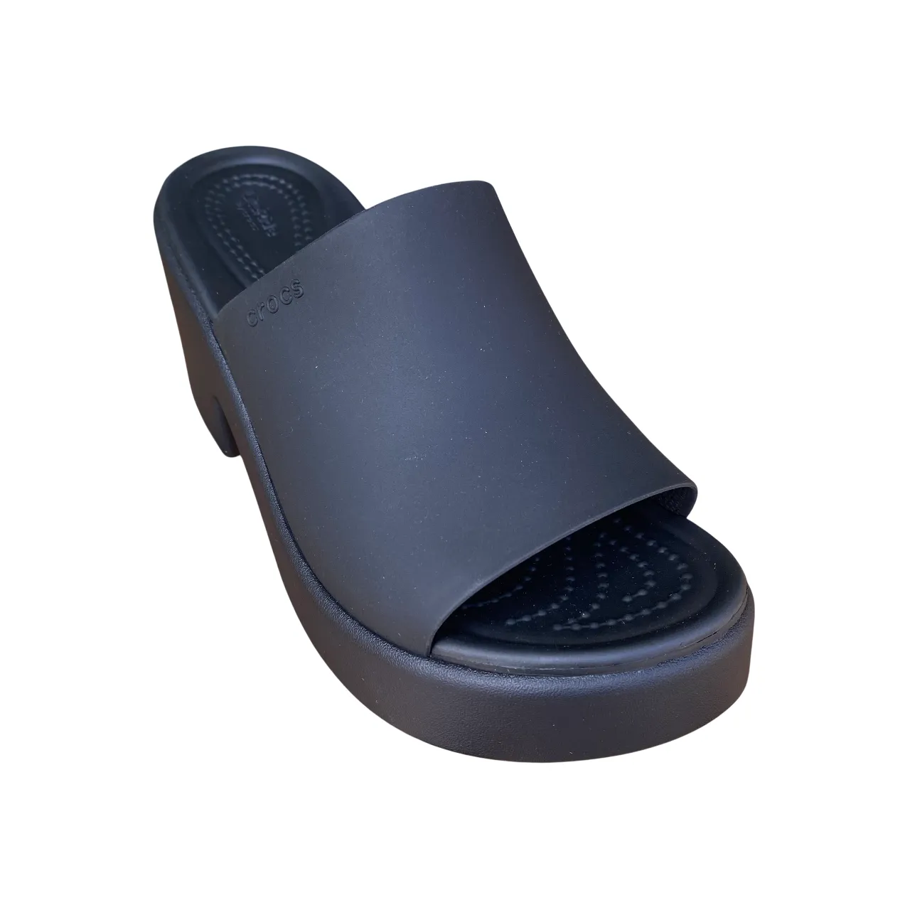 Crocs sandalo da donna con tacco Brooklyn Slide Heel 209408-060 nero Sustainable Rubber Base Cushion Lining