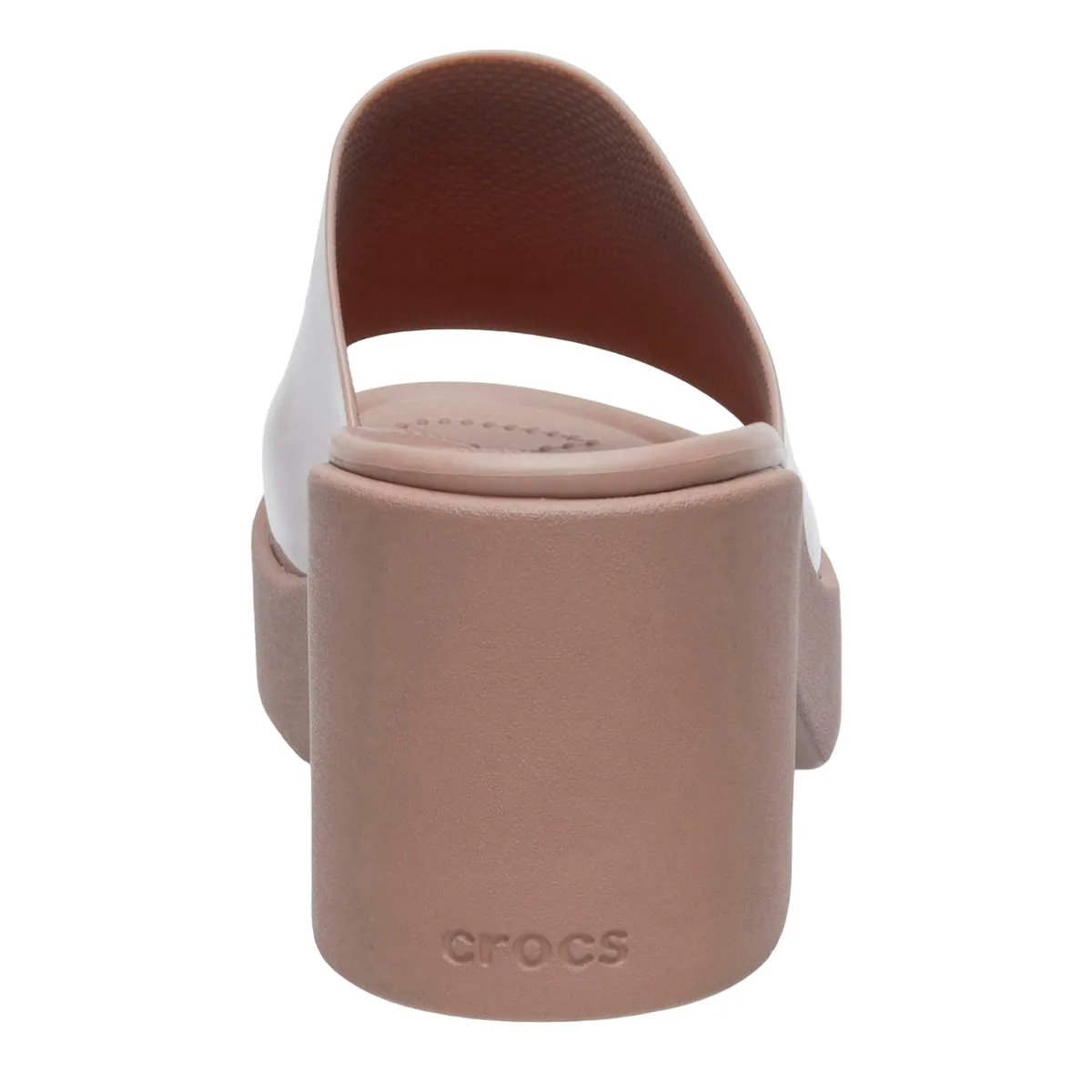 Flexible Flats Crocs sandalo da donna con tacco Brooklyn Slide High Shine Heel 209709-2Q9 latte