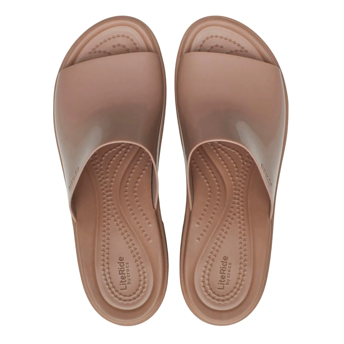 Crocs sandalo da donna con tacco Brooklyn Slide High Shine Heel 209709-2Q9 latte Perfect for Travel Stay Breezy
