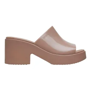 Crocs sandalo da donna con tacco Brooklyn Slide High Shine Heel 209709-2Q9 latte Good Grip Sandal Lining