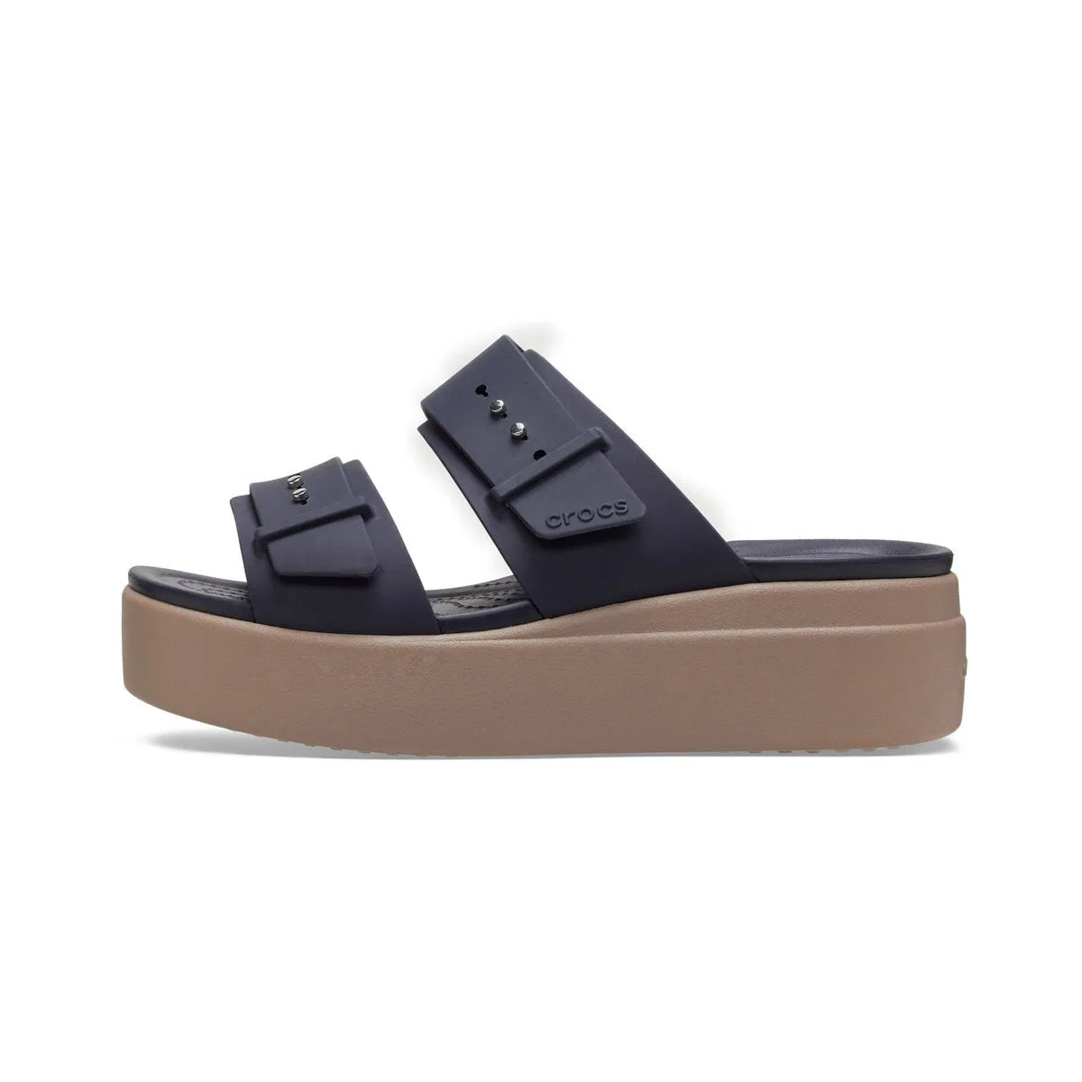 Open Air Stylish Walking Shoes Crocs sandalo da donna con zeppa Brooklyn Buckle Low Wedge W 207431-4LH deep navy