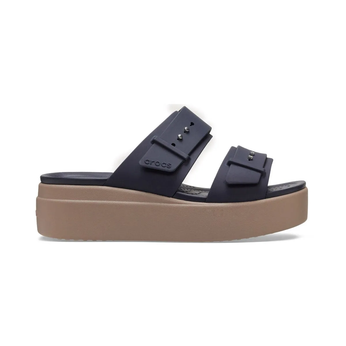 Daily Mobility Beaded Crocs sandalo da donna con zeppa Brooklyn Buckle Low Wedge W 207431-4LH deep navy