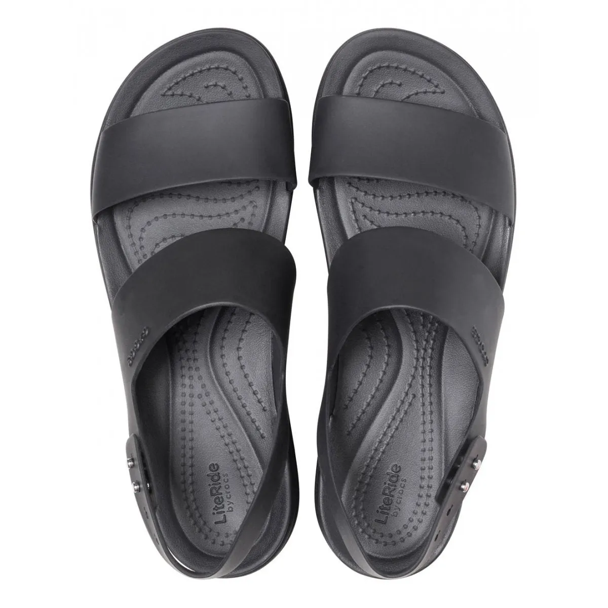 Crocs Sandalo da donna con zeppa Brooklyn Low Wedge 206453 060 nero Breathable
