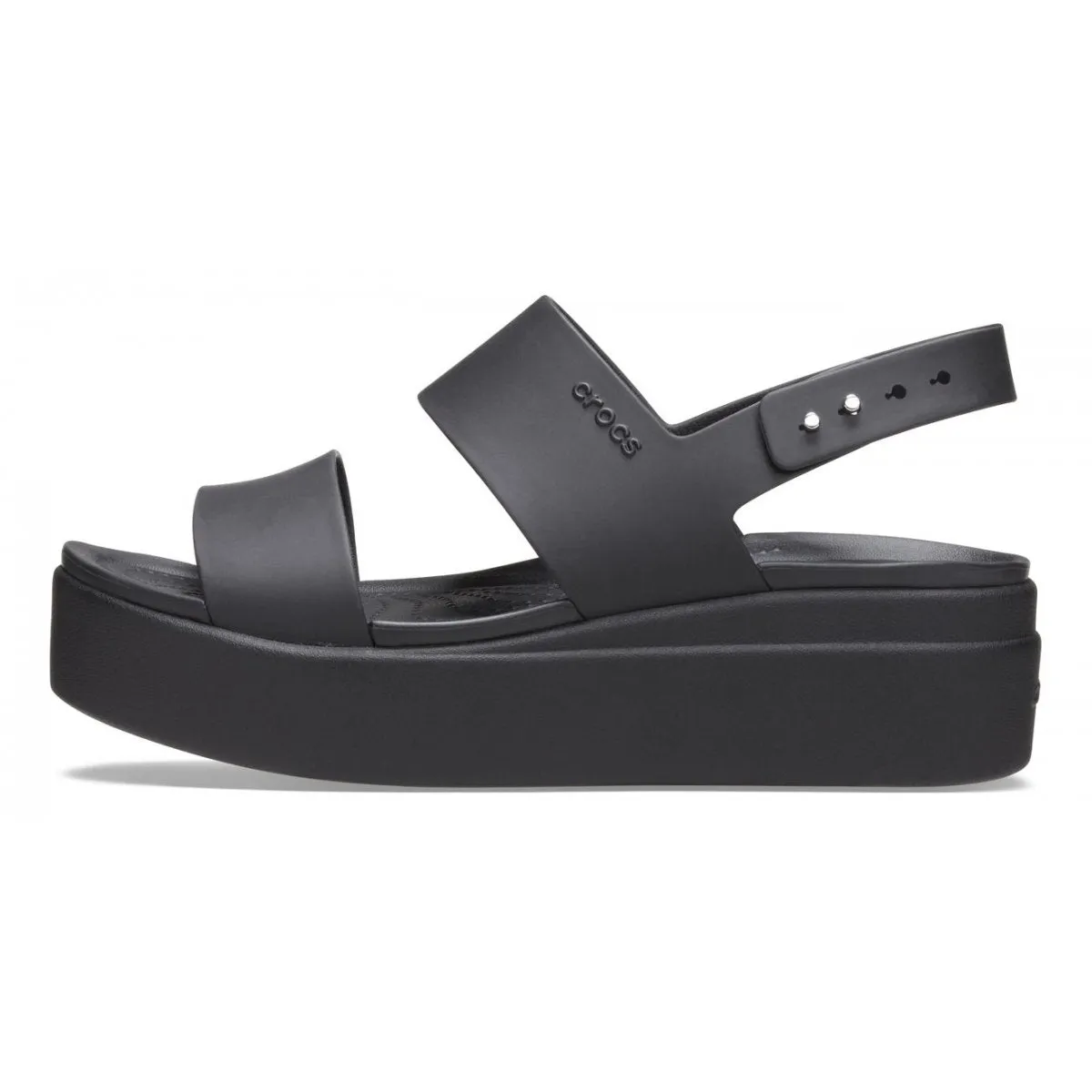 Crocs Sandalo da donna con zeppa Brooklyn Low Wedge 206453 060 nero Zero Weight Stylish Outdoor Sandals