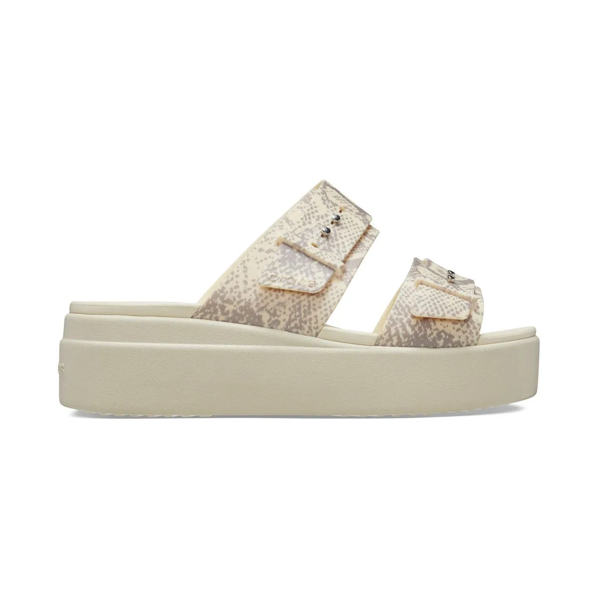 Everyday Footwear Thermo Adjustable Straps Crocs Sandalo da donna con zeppa Brooklyn Snake Buckle Low Wedge W 208244-1FR vanilla-multi