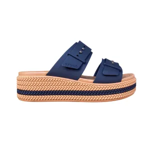 Adjustable Ankle Closure Crocs sandalo da donna con zeppa Brooklyn Woven Buckle 209978-001 nero