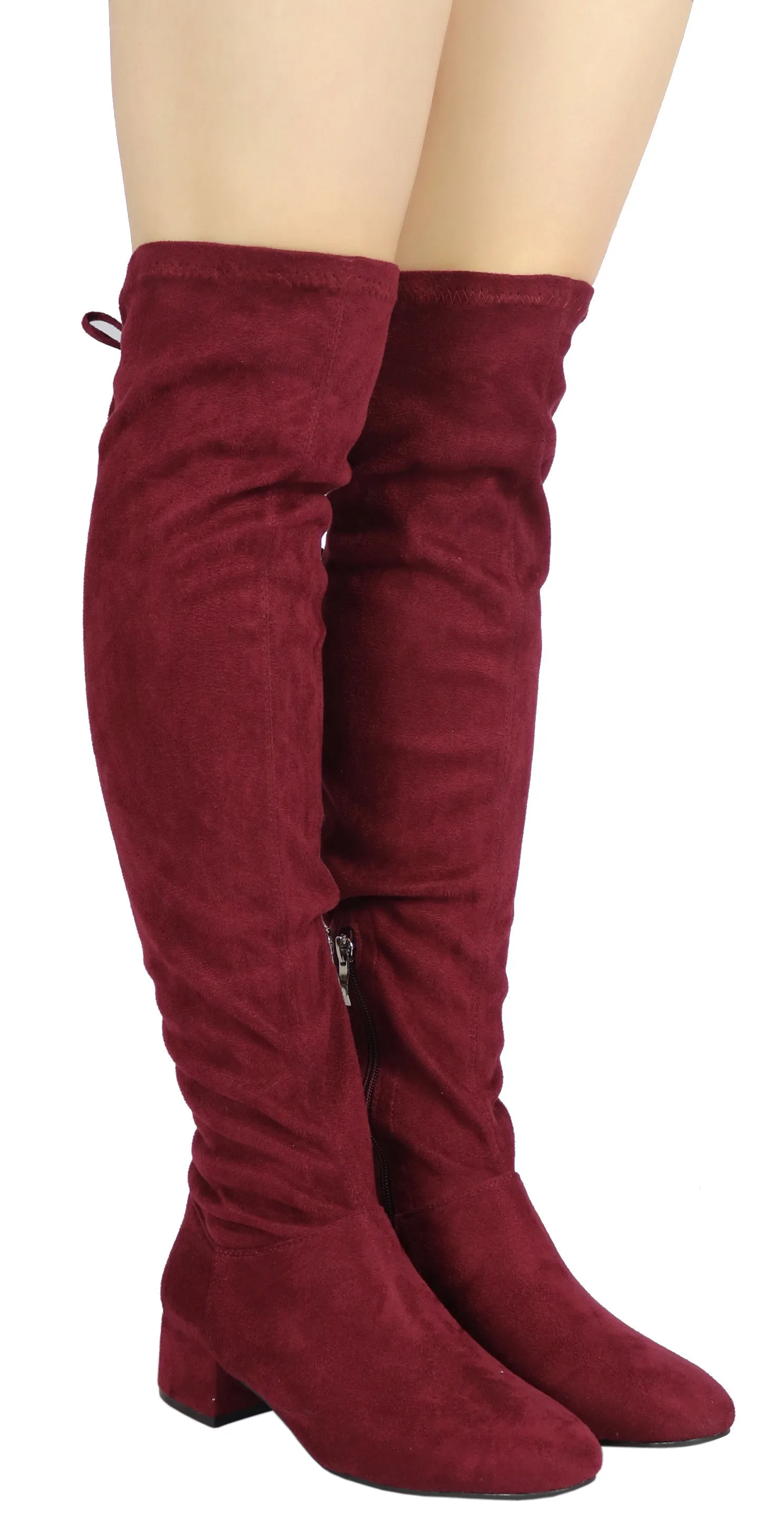 CROSS-01 Over The Knee Low Chunky Block Heel Boots