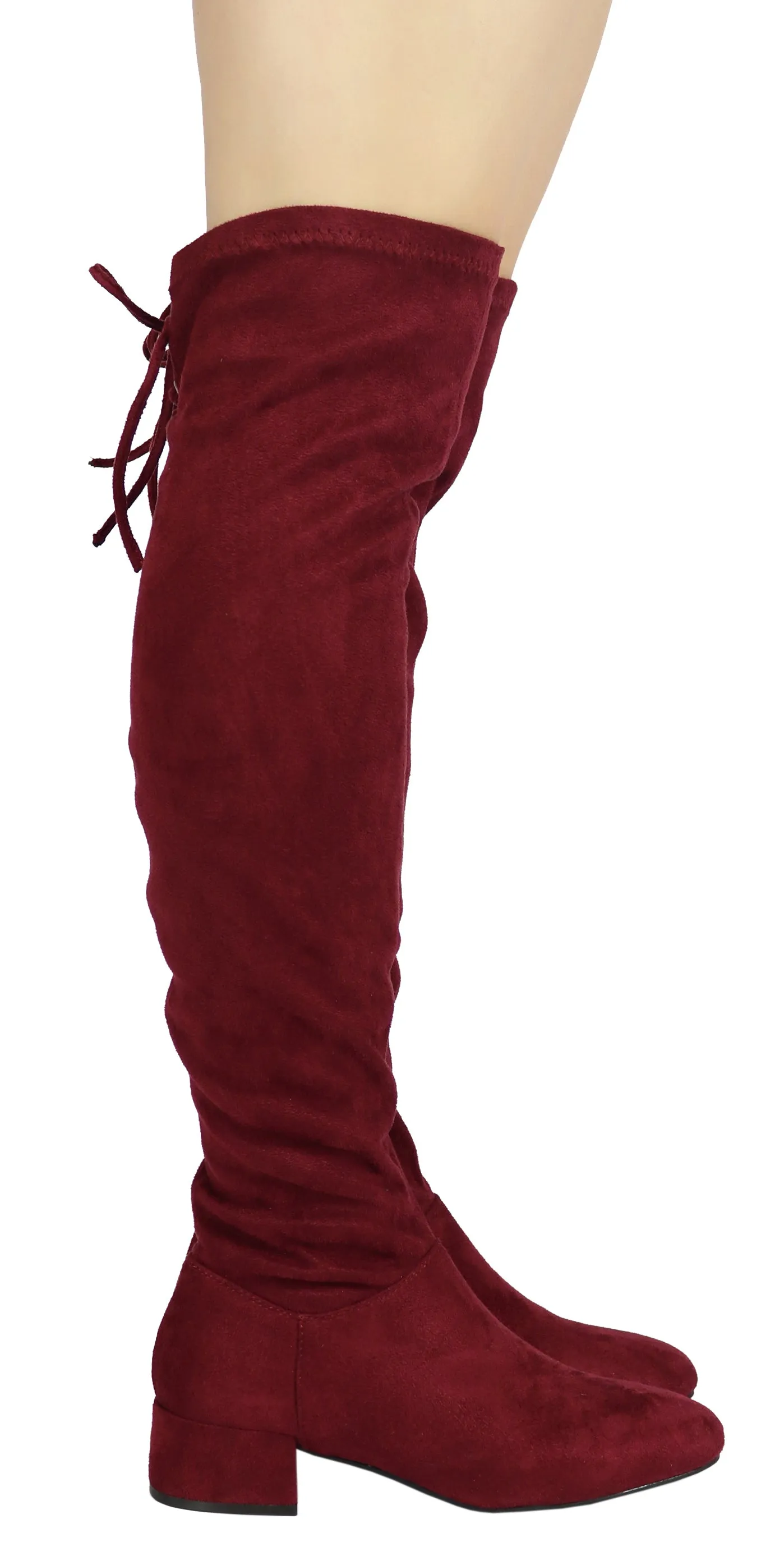 CROSS-01 Over The Knee Low Chunky Block Heel Boots