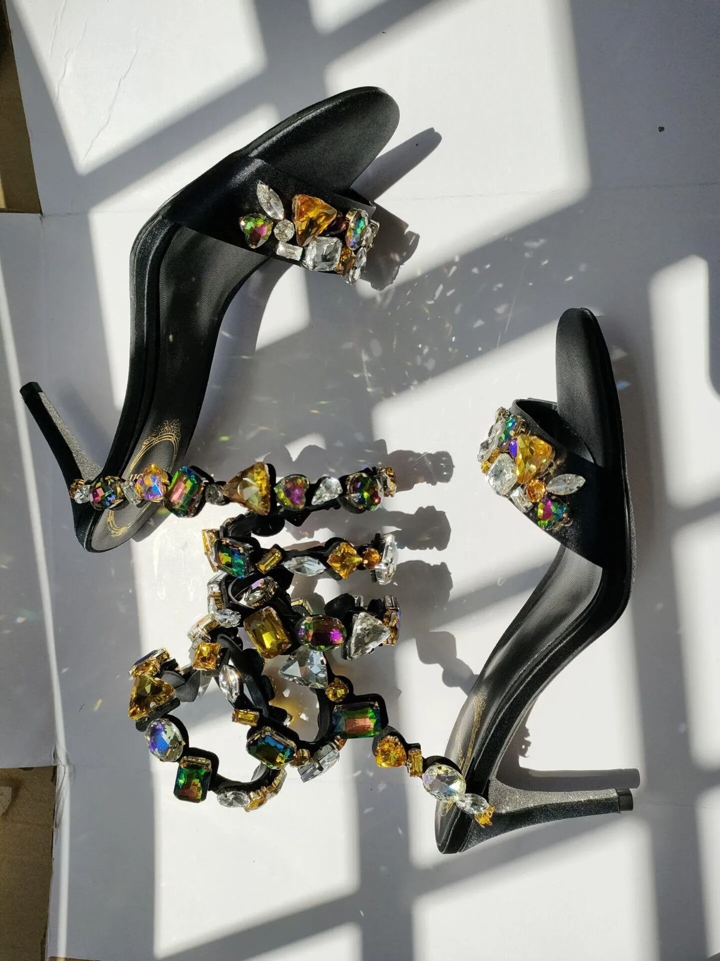 Crystal Ankle Wrap High Heels