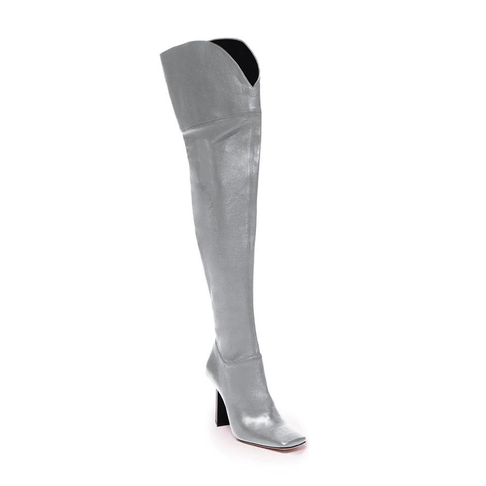 Cullinan Over-the-Knee Boot in Silver