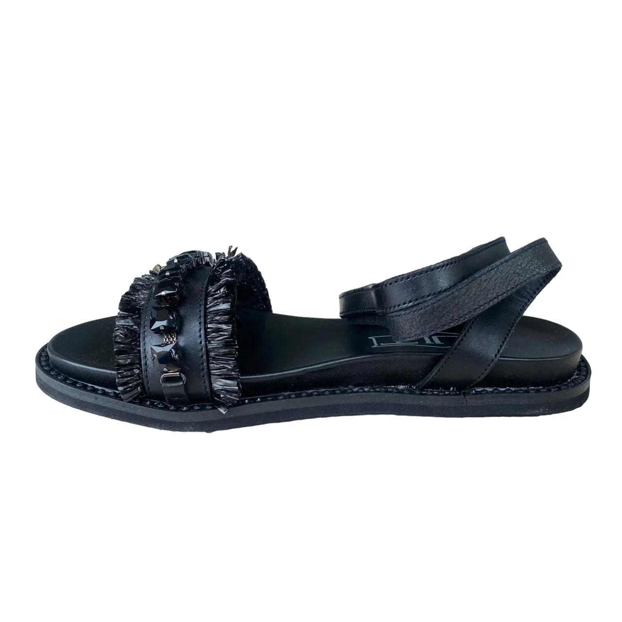Cult sandalo basso da donna in pelle Roshelle CLW427600 nero Sandal Straps Heel Cup Stabilization