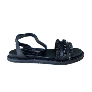 Cult sandalo basso da donna in pelle Roshelle CLW427600 nero Casual Footwear for Beach Non-slip Fit