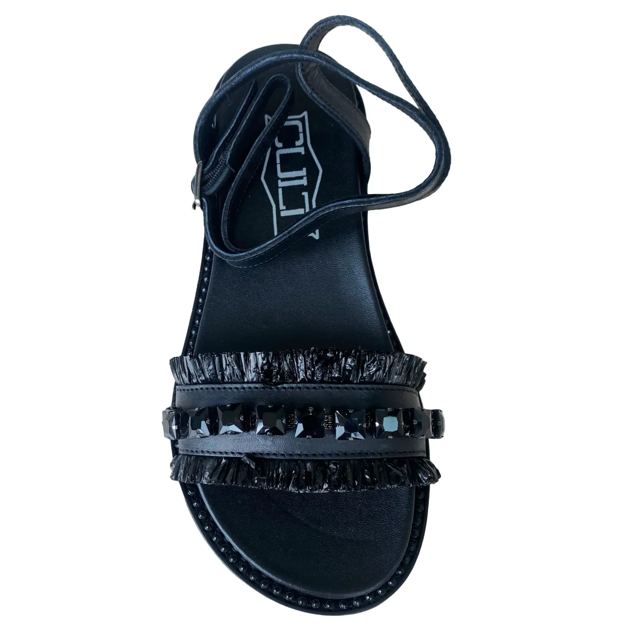 Moisture Wicking Inner Layer Sturdy Sole Construction Cult sandalo basso da donna in pelle Roshelle CLW427600 nero