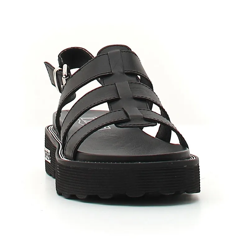 Quick Entry Brunch Walk Cult sandalo da donno in pelle Ziggy 3137 nero