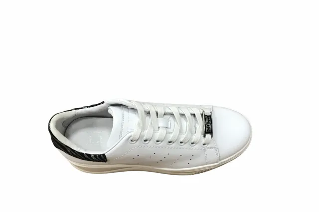 Leather Quality Anti - UV Cult scarpa sneakers da donna in pelle con zeppa Perry 3162 Low glitter bianco zebra
