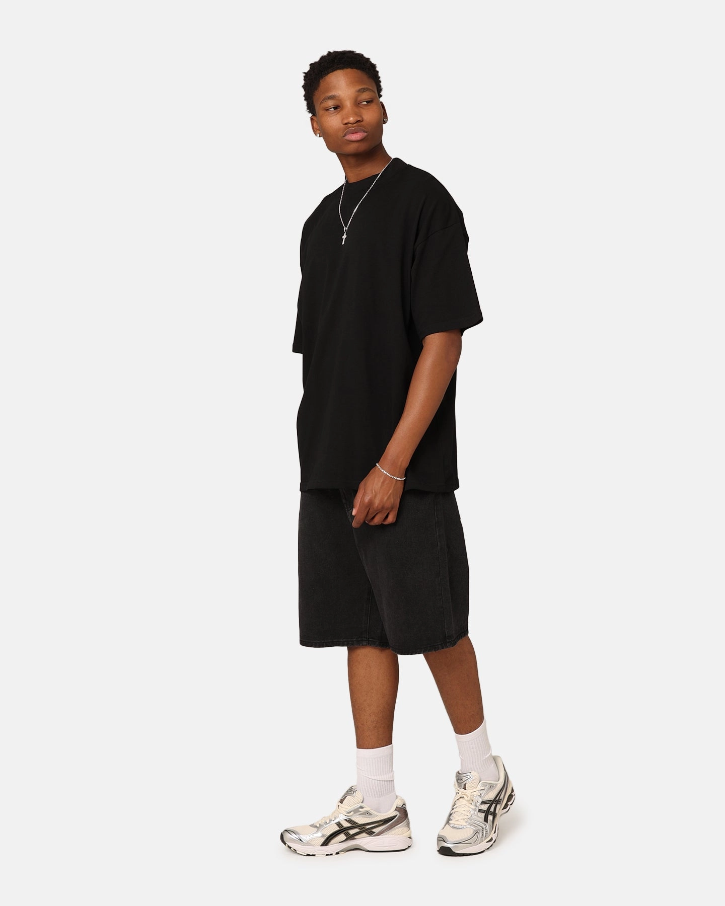 Culture Kings Oversized Blank T-Shirt Black Easygoing Design Simple Wear