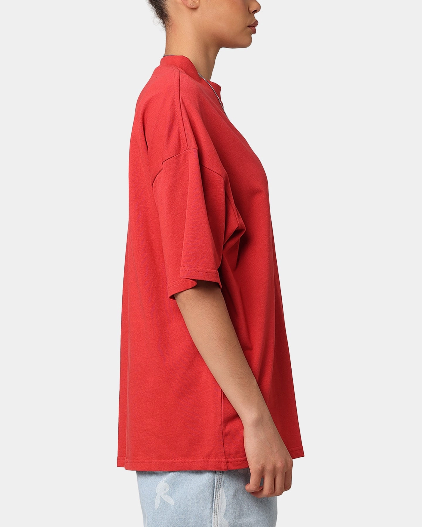 Adult sophistication Soft Touch Texture Culture Kings Oversized Blank T-Shirt Red