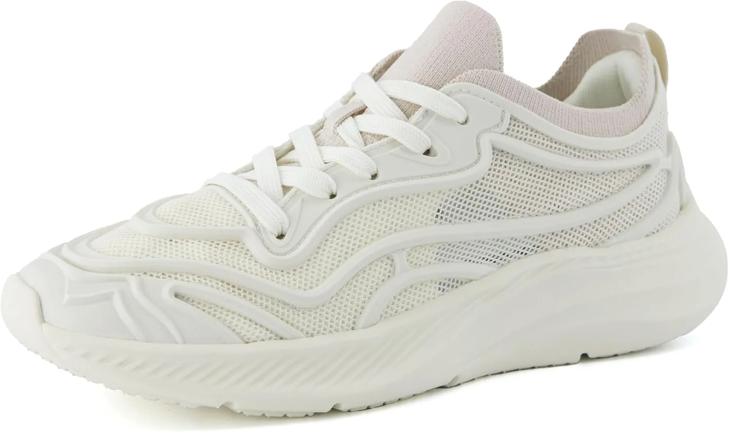 CUSHIONAIRE Trax Women’s Athletic Sneaker – Lightweight Mesh Running Shoe with Cushioned Insole & Chunky Sole Design