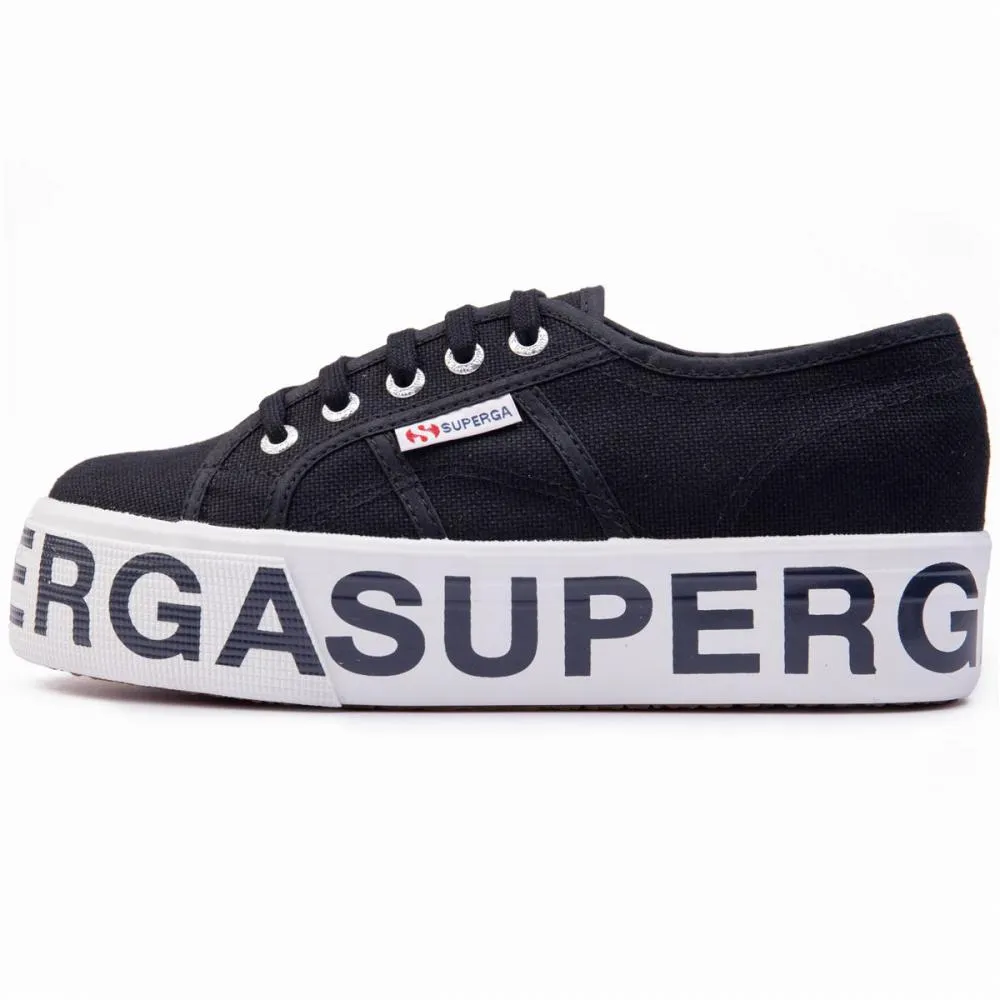 Superga scarpa sneakers da donna con zeppa COTW OUTSOLE LETTERING 2790 S00FJ80-999 nero running - goal