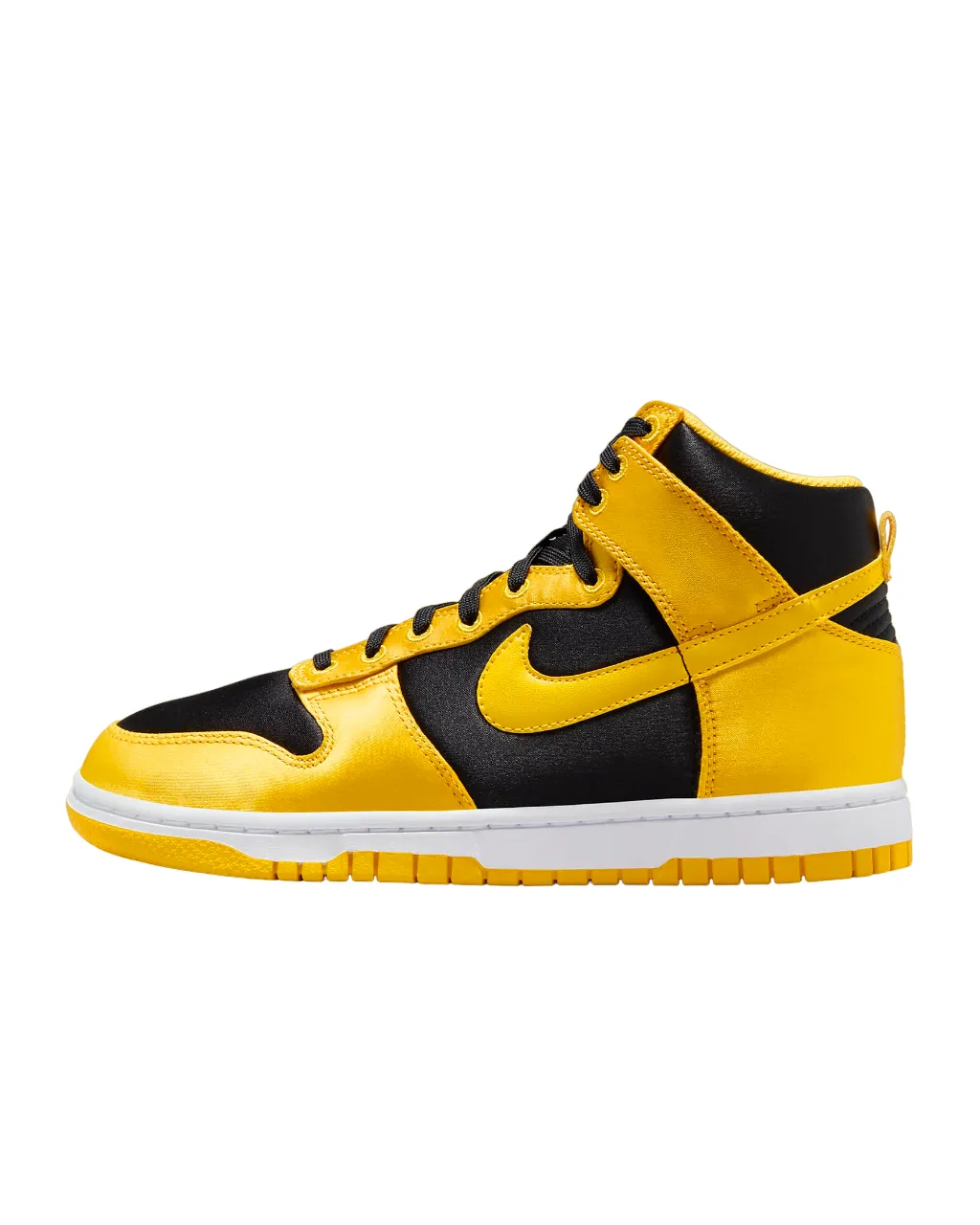 adjustable strap shoes Nike scarpa sneakers da donna Dunk Alta FN4216-001 nero bianco giallo mais
