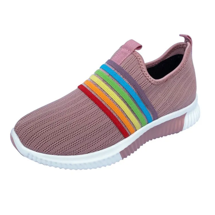 Cuzcare Comfortable Walking Orthopedic Shoes For Women Knitted Colorful Slip-ons