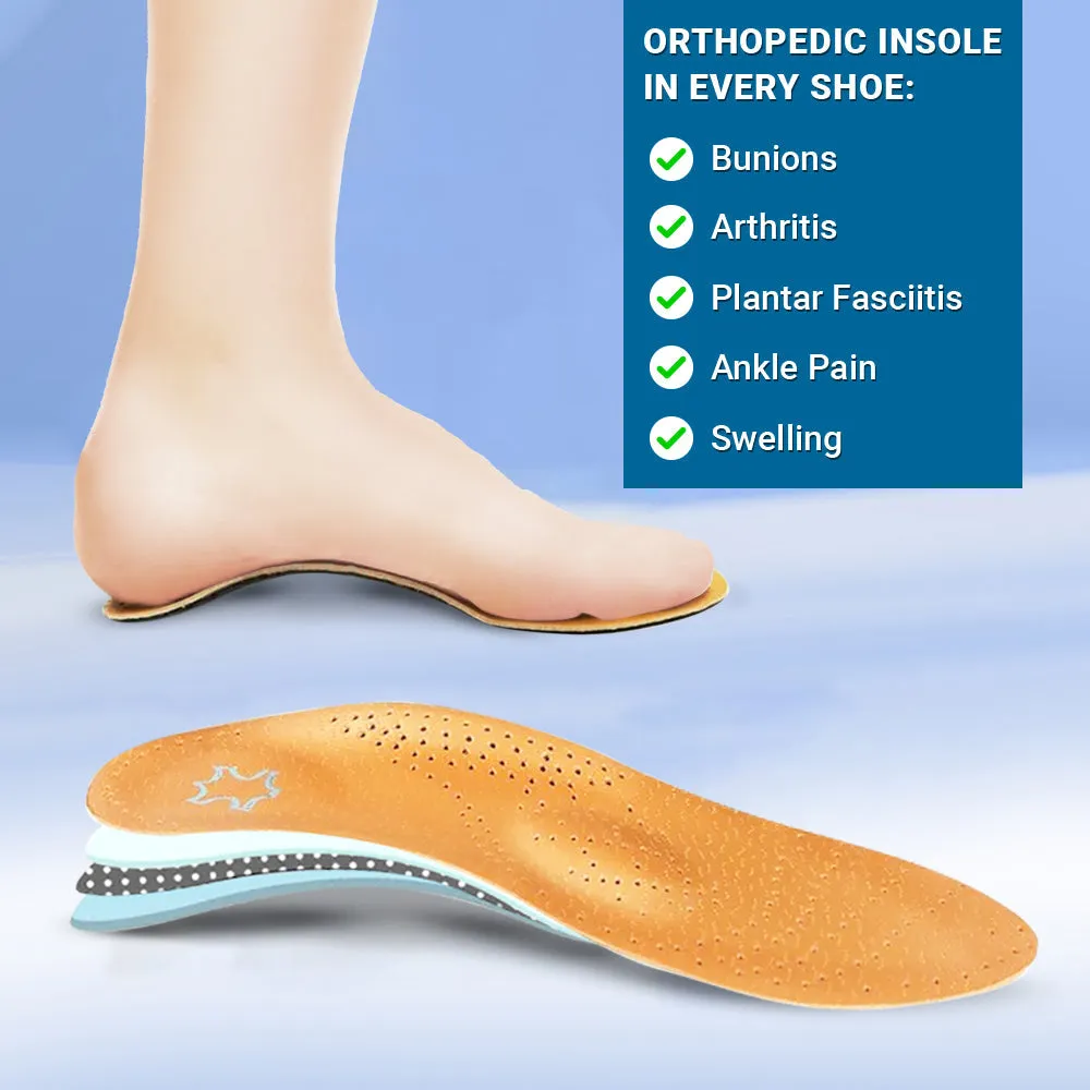Cuzcare Orthopedic Men Shoes Arch Support Wide Toebox AntiSkid Walking Outdoor