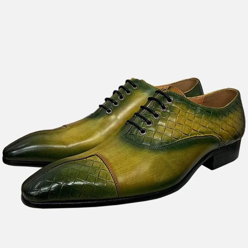 DAO Men's Designer Lace up Pointed Toe Oxfrods