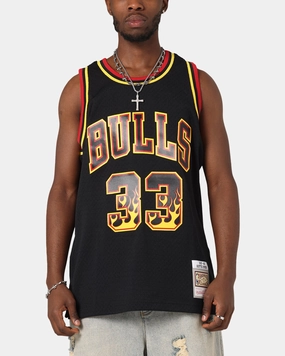 Mitchell & Ness Chicago Bulls Scottie Pippen Legends Jersey Black/Grey Micro Perforated Ventilation