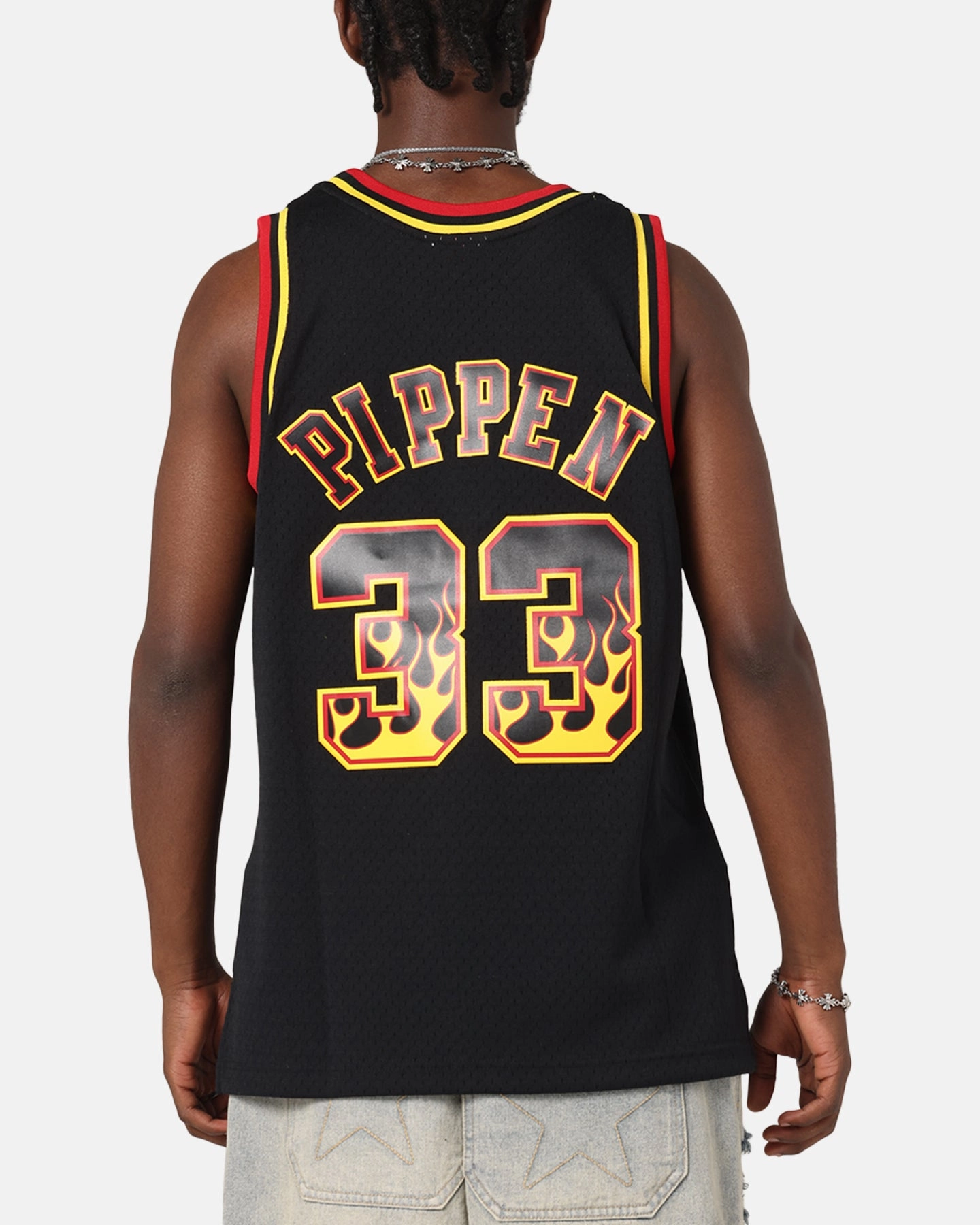 Slim Finish All Day Fit Mitchell & Ness Chicago Bulls Scottie Pippen Legends Jersey Black/Grey