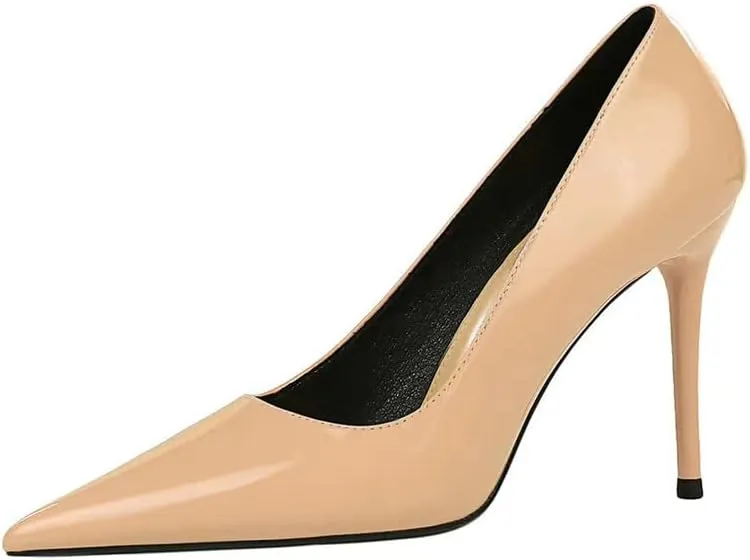 Dear Time Women's Sexy High Stiletto Heeled Pumps Pointed Toe Patent High Heels 4 Inch Dress OL Office Heels