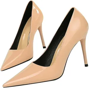 Dear Time Women's Sexy High Stiletto Heeled Pumps Pointed Toe Patent High Heels 4 Inch Dress OL Office Heels