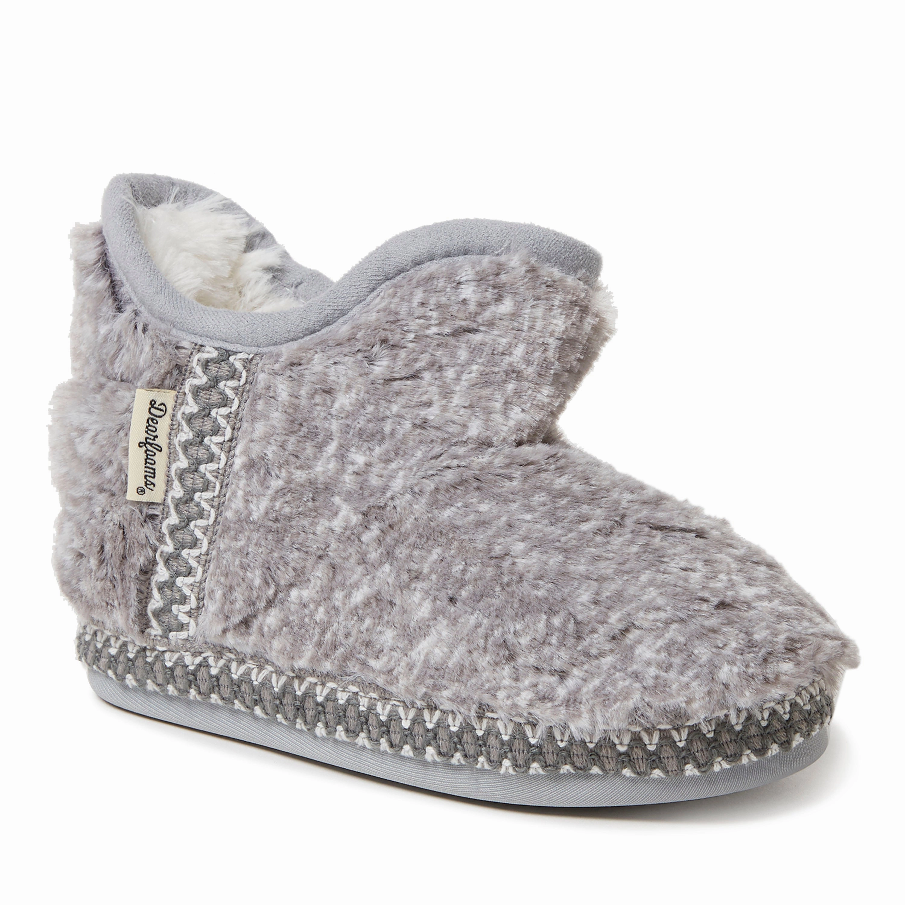 Torsion Rigidity System Dearfoams Kid's Girls Charlotte Pile Bootie Slippers