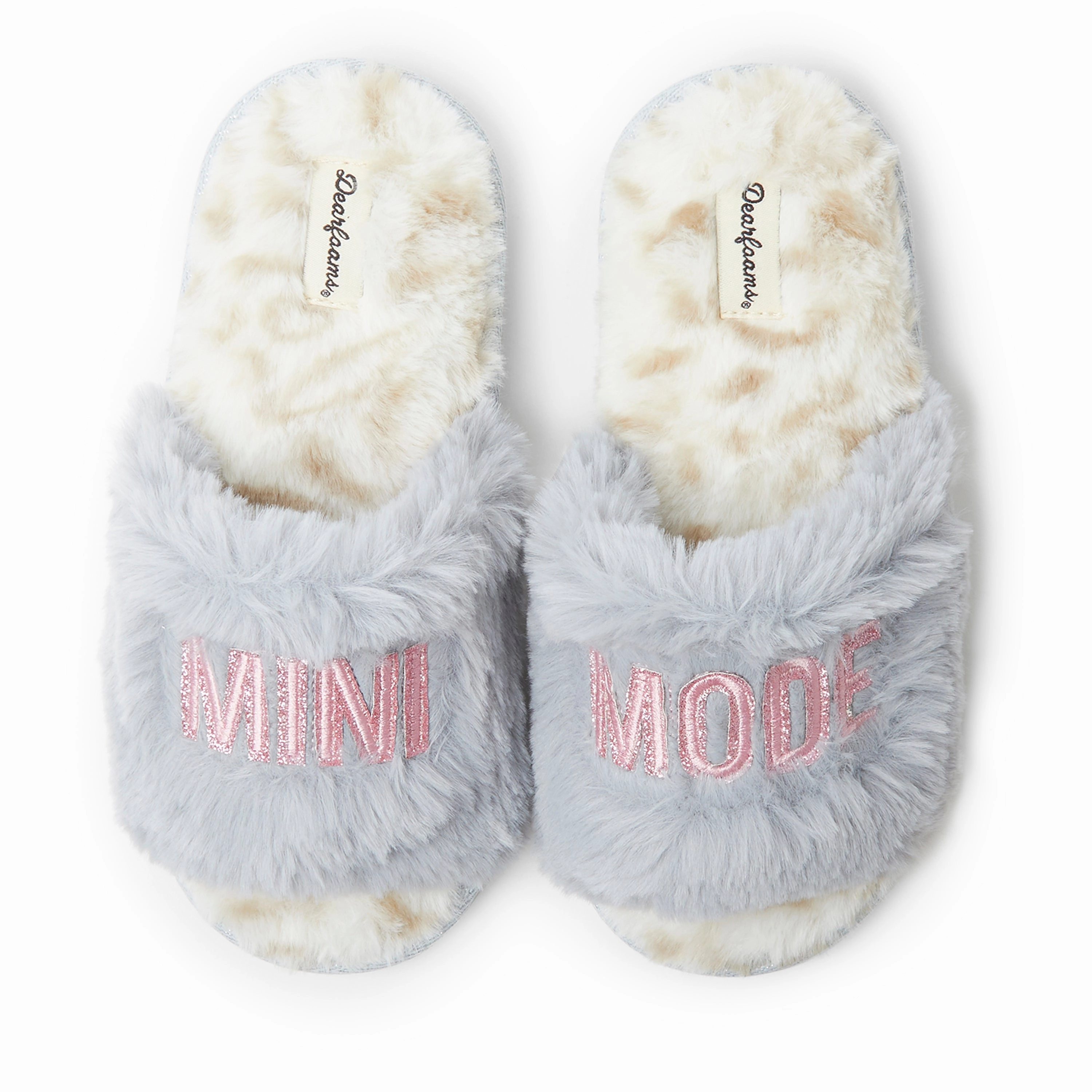 Functional shock absorption Dearfoams Kid's Lana Slide Slipper with Slogan