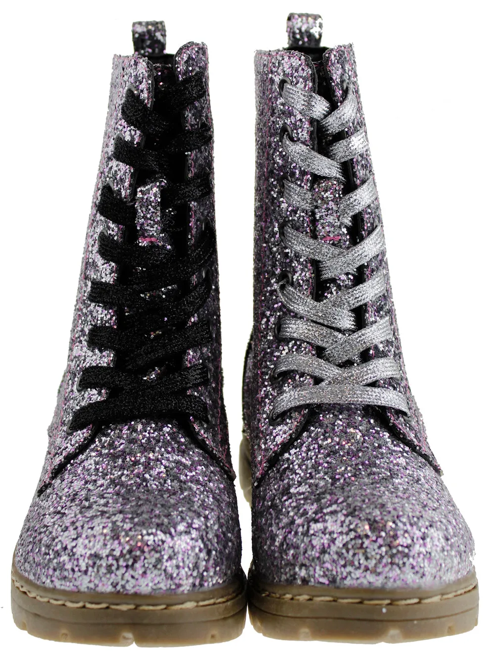 Declyn 01 Womens Patent 2 Color Lace Combat Boots Candy Red 11