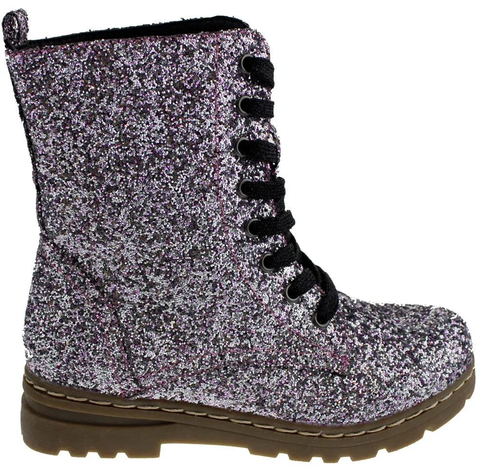Declyn 01 Womens Patent 2 Color Lace Combat Boots Candy Red 11