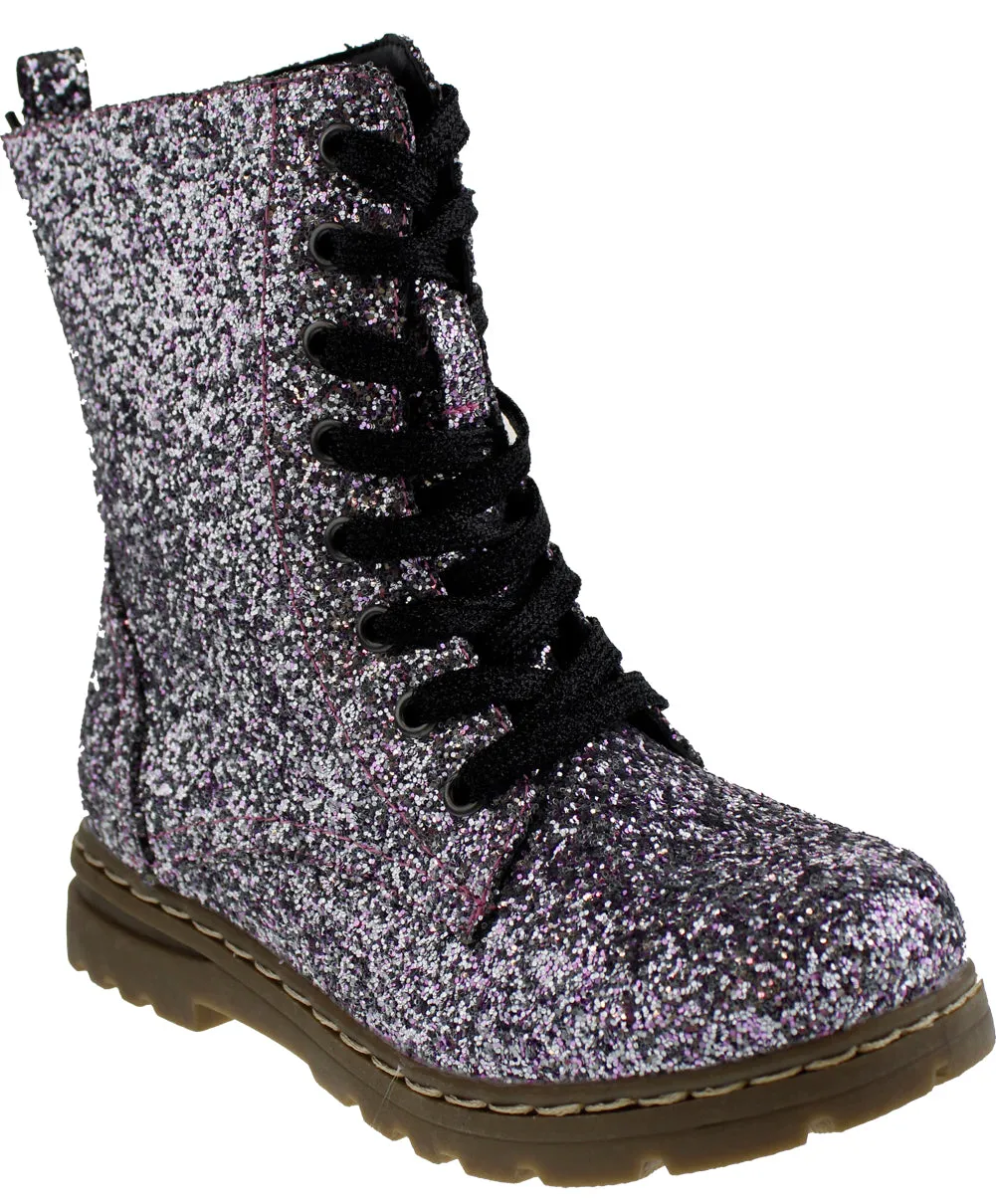Declyn 01 Womens Patent 2 Color Lace Combat Boots Candy Red 11