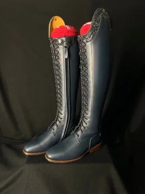 DeNiro Tintoretto Custom Dressage Boots Wrat Blu Oceano & Infinito Sky - In Stock