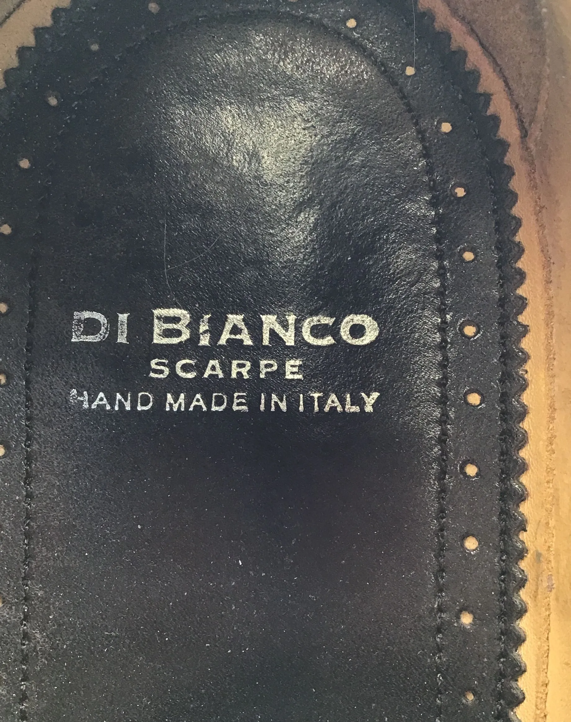 Di Bianco Men's Scarpe Brown Almond Toe Lace-Up Oxford Dress Shoes - Sz Measured