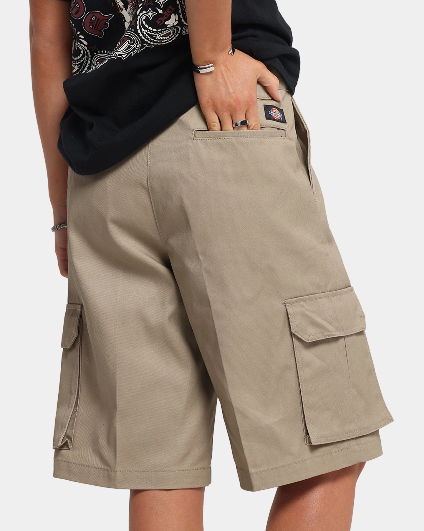 Sporty Layer ReflectiveTrim Dickies 131 Slim Straight Cargo Shorts Khaki