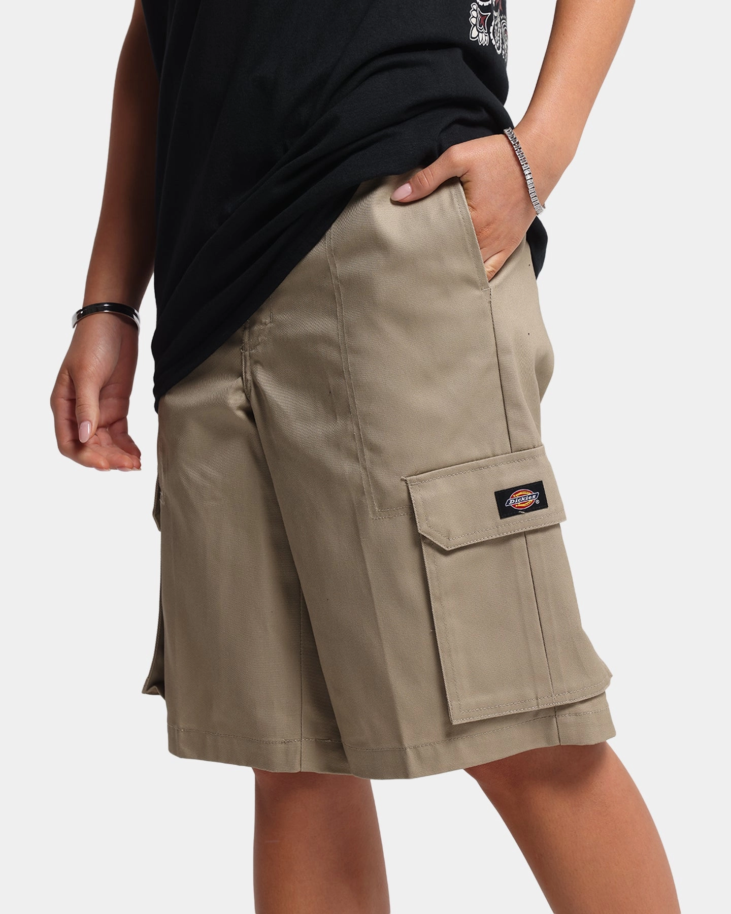Dickies 131 Slim Straight Cargo Shorts Khaki High-waisted fit AntiStaticTreatment