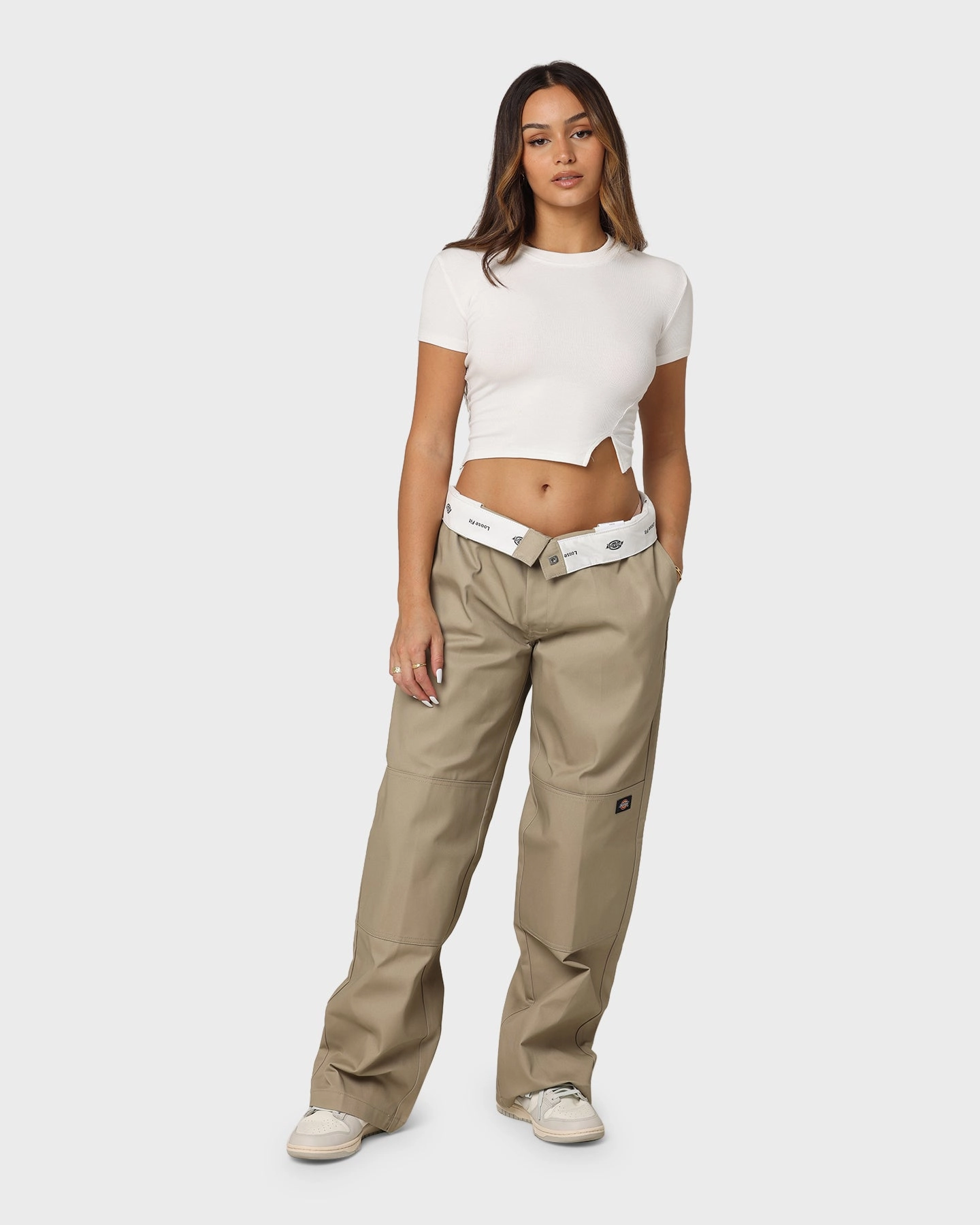 Dickies Loose Double Knee Work Pants Khaki All Weather Comfort