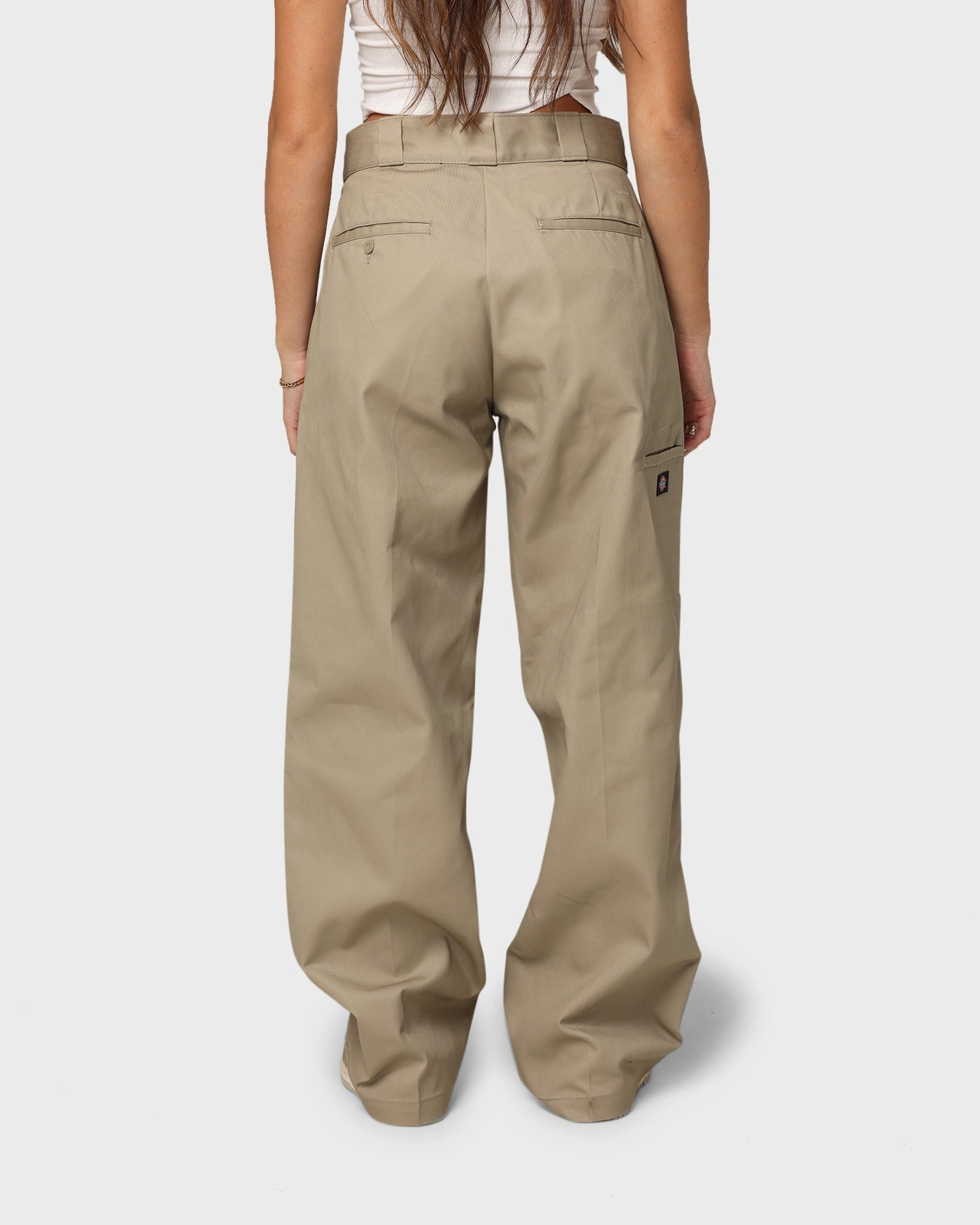 Flattering Design Wear Dickies Loose Double Knee Work Pants Khaki