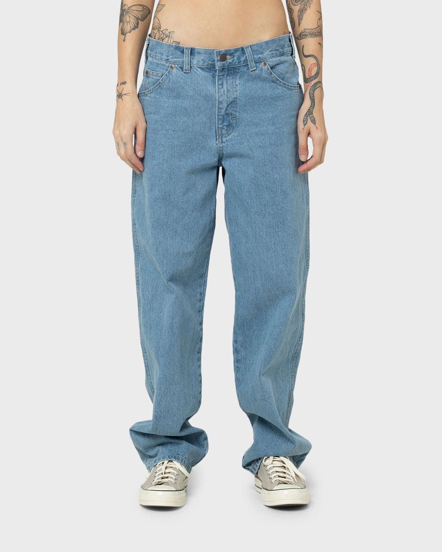 Basic Style Dickies Relaxed Straight Fit Jeans Light Indigo
