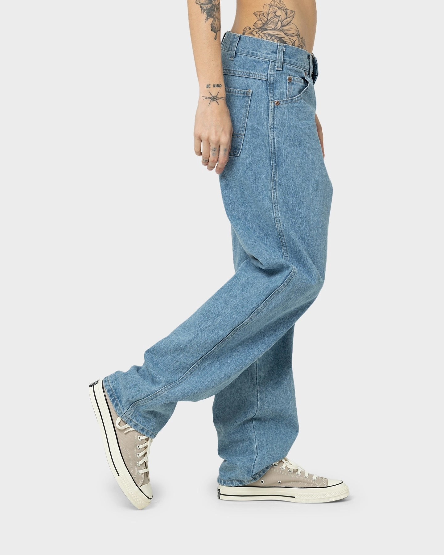 Dickies Relaxed Straight Fit Jeans Light Indigo Minimalist Design Tagless Design