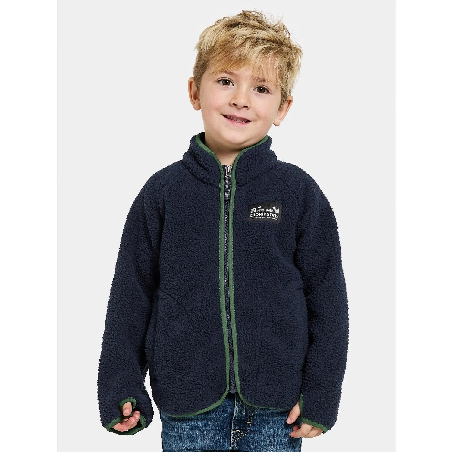 Comfortable Feel Didriksons Navy Gibbs Kids Fullzip Fleece Jacket 2