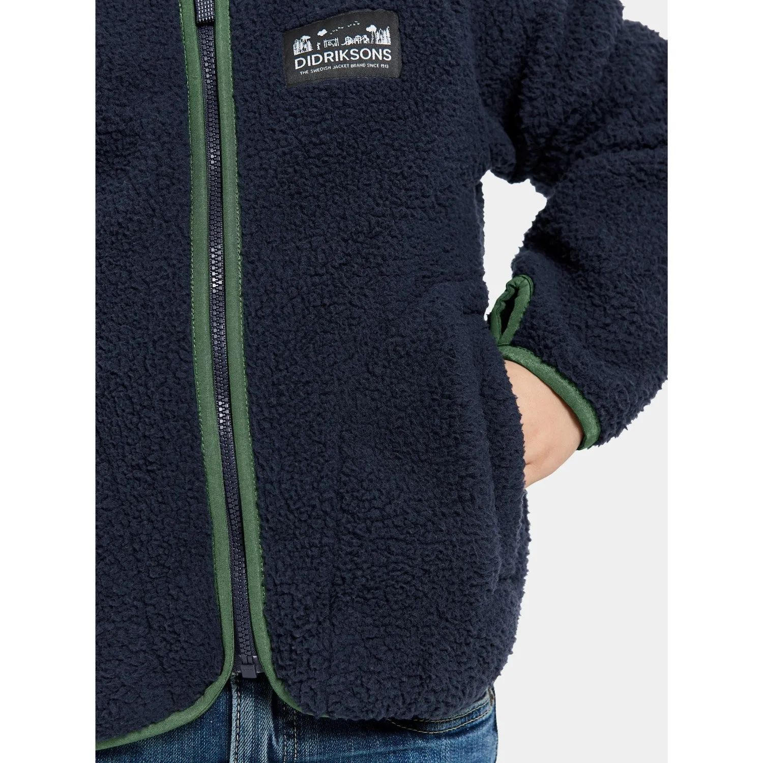 Didriksons Navy Gibbs Kids Fullzip Fleece Jacket 2 Basic Essential Layer WaterRepellentFabric
