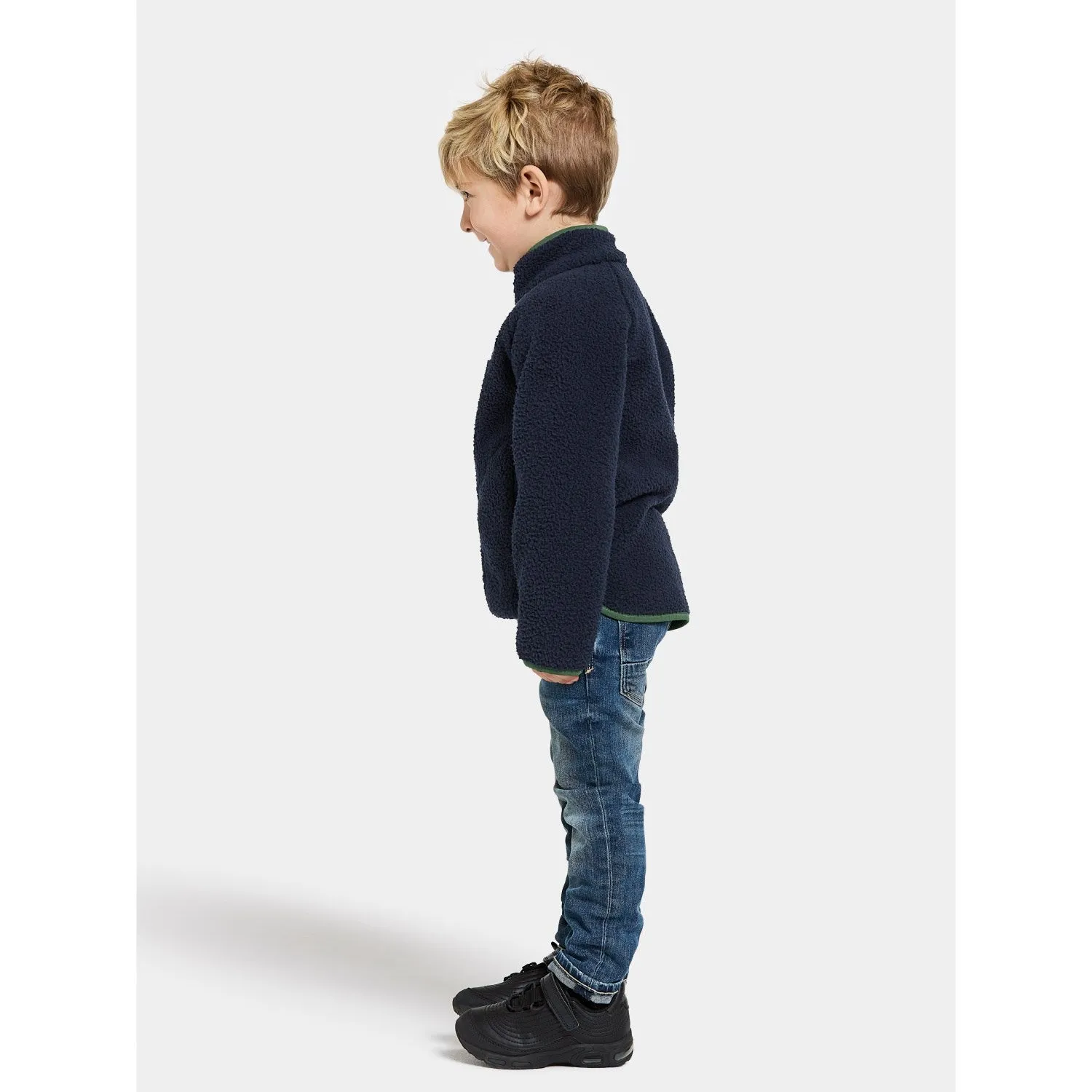 Didriksons Navy Gibbs Kids Fullzip Fleece Jacket 2 Snow Ready Outfit Insulated Core Technology