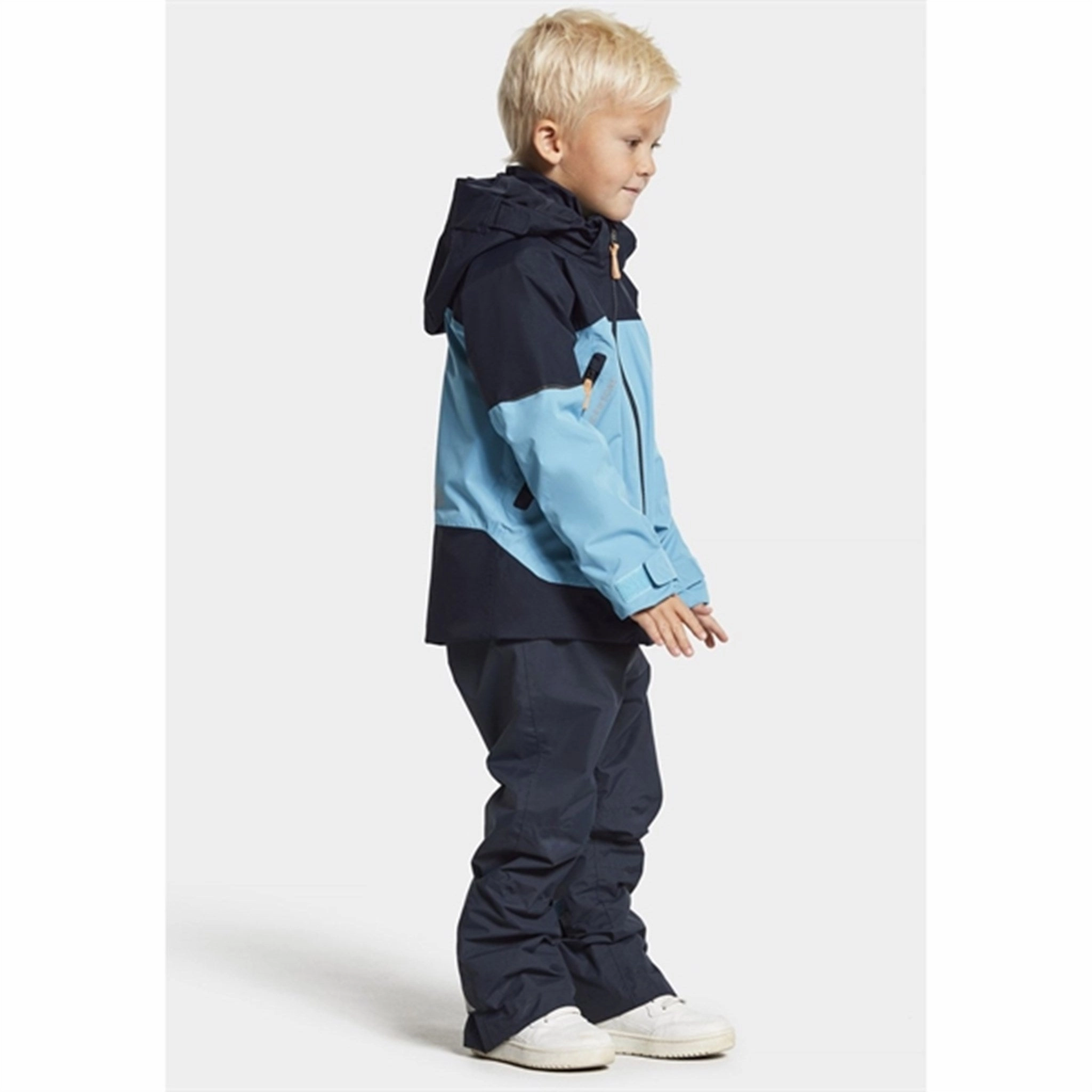 Didriksons Ash Blue Wash Jacket Zipper Guard Weatherproofing