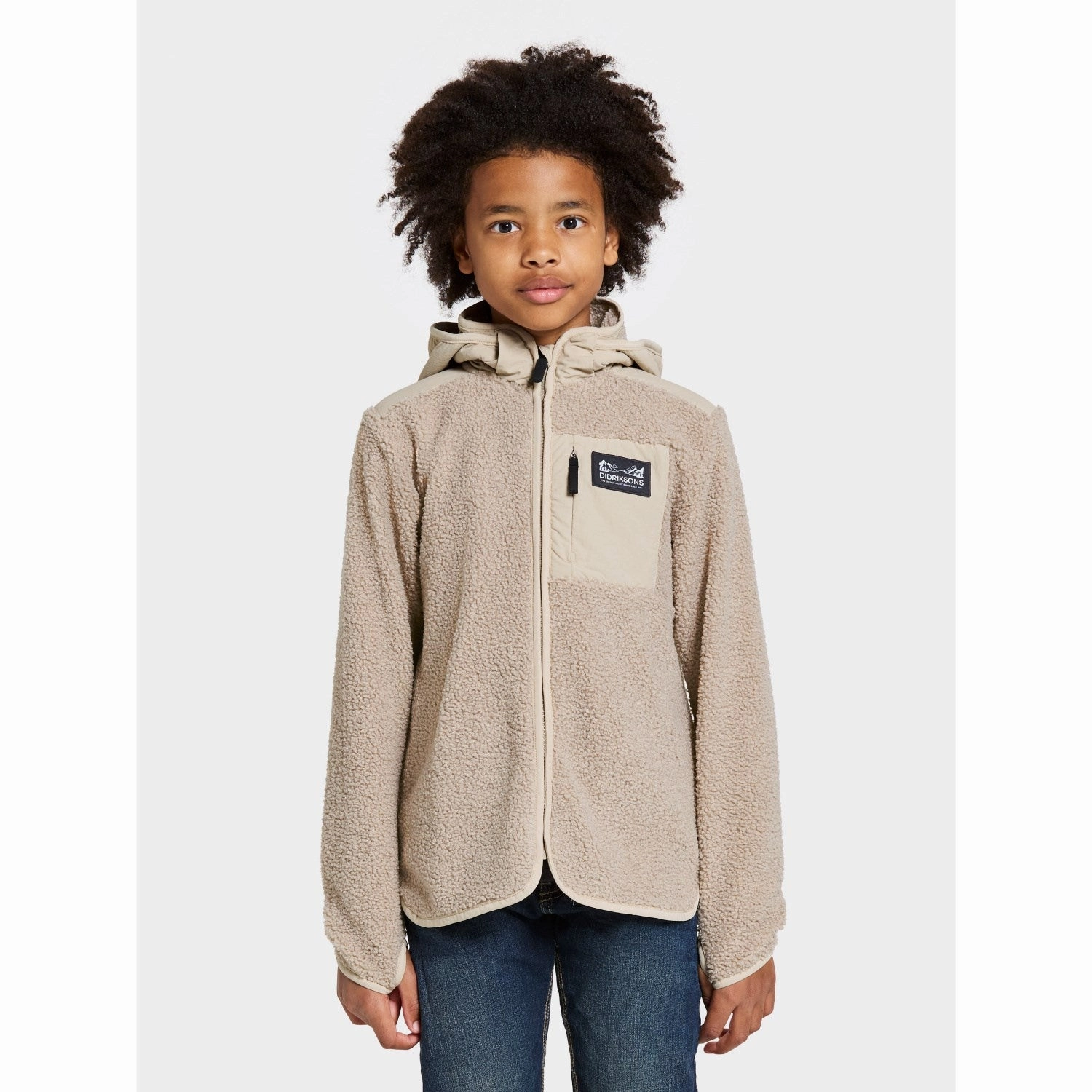 Didriksons Beach Beige Exa Kids FZ 2 PocketPlacement